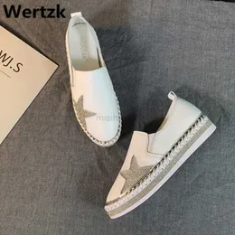 SURES Buty Wertzk 2020 European Słynna marka Patchwork Espadrilles Kobieta oryginalne skórzane pnącza Flats Ladies Mokasyna E321 Y23