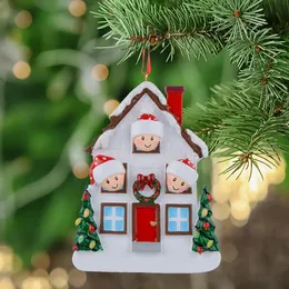 Personalization--Whole Family of 2 3 4 5 Christmas House Resin Personalized Ornament Holiday Gift Home Decoration193Z