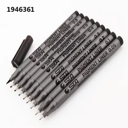 Markörer Waterproof Sta Art Brush Pen Office Student School målning Linje Ritning Black Fine Sketch Pens Art Supplies 230523