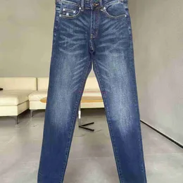 Дизайнерская одежда Amires Jeans Джинсовые брюки Fog Amies Made Old Basic Cow Blue Black Light Slim Fit Jeans Male High Street Модный хип-хоп Проблемные рваные узкие Motocy
