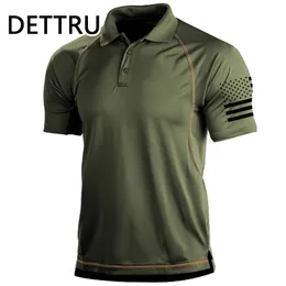 Men's Polos DETTRU Summer Men's T-Shirts Outdoor Activities Tactical Sports Polo Collar Bottoming Sweatshirts 230524