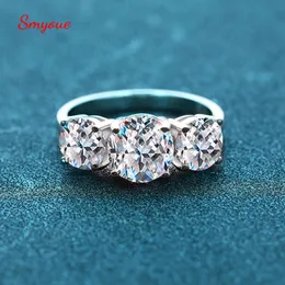 Pierścień Smyoue White Gold 42CT Pierścień dla kobiet Bringling Lab Diamond Wedding Some S925 Solid Srebrna biżuteria hurtowa 230609