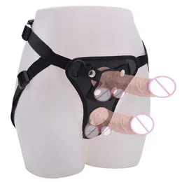 Мужские реалистичные брюки фаллоимитации для мужчин двойные фаллоимитаторы с кольцами мужчина Strapon Harness Belt Belt для взрослых игр секс -игрушки на 50% дешевую онлайн -продажу