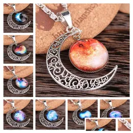 Pendant Necklaces Mens And Womens Stars Crossing Necklace Star Sky Moon Time Gem Gsfn194 With Chain Mix Order Drop Delivery Jewelry P Dhrcy