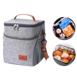 Backpacking Packs 10L waterproof portable hot lunch picnic food cooler insulated large capacity shoulder strap meal bag P230524