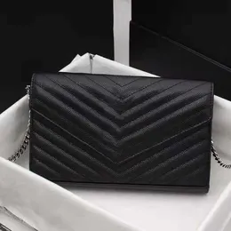 Luxury Bag designer Smooth Leather Fashion Classic Wallet Square Women's Travel Handväskor Brand Metal Sign Axel Clutch Påsar