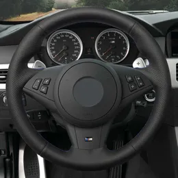 Ratthjul täcker DIY HKOADE HAND SICKT Black High Soft Artificial Leather Car Steering hjulskydd för BMW E64 E63 E60 CABRIO M6 2005-2010 G230524 G230524