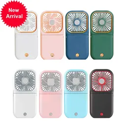 Novo mini ventilador de pescoço pendurado ajuste dobrável portátil mudo de mão handheld usb energia recarregável com suporte para ventilador de resfriamento ao ar livre