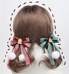 Forniture per feste Lolita Christmas Cosplay Cookies Bow Hairpin For Girl Women Fascia Scrunchy Clips Accessori per capelli D1040