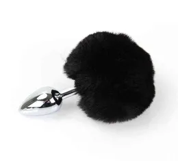 NXY Sex Anal toys Adult Toys Hair Ball Rabbit Tail Plug Feather Pull Beads Metal Stainless Steel Unisex Back Court Flirt 12023739781