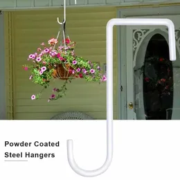 Hooks & Rails Fence Hook Patio White Powder Coated Steel Hangers Fits Easily Hanging Lights Plants Planters Bird Feeder Pool Equipment