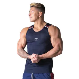 Mens Tank Tops Mesh snabba torra män Gym Fitness Bodybuilding Sports ärmlös skjorta Male Summer Casual Stringer Singlet Vest Clothing 230524