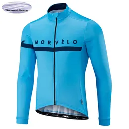 Morvelo Winter Thermal Fece Cycling Jersey Long Seve Ropa Ciclismo Hombre Bicyc Wear Bike Clothing Maillot Ciclismo AA230524