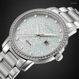 Bilek saatleri ochstin bayanlar izlemeler kuvars moda lüks elmas kristal kadın saat paslanmaz çelik çiçek incisi anne kadran reloj de