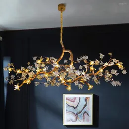 Chandeliers Luxury Flower Chandelier Dining Lighting Copper Lamp Gold Living Room Decoration Plafonnier