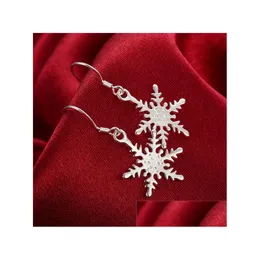 Charm Womens Sterling Sier Plated Glossy Snowflake Earrings Gsse302 Fashion 925 Plate Earring Jewelry Gift Drop Delivery Dhn5P