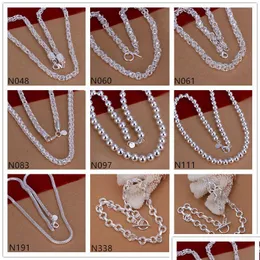 Chains Arrival Uni Sterling Sier Plated Necklaces Gtp59 Fashion Bead 925 Plate Necklace 5 Pieces A Lot Mixed Style Drop Delivery Jew Dhfbc