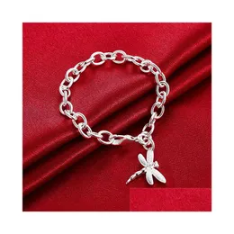 Charm Armband Dragonfly Shrimp Tjock 925 Sier 8Inchs GSSB282 Womens Sterling Plated Smycken Armband Drop Delivery Dhlxt