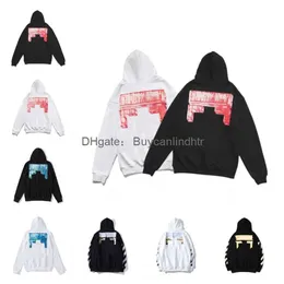 Designer 2023 %60 Off Style Trendy Fashion Sweater Painted Arrow Crow Stripe Loose Hoodie Men's and Women's CoatJqm1off T-Shirts Offs White U9fl