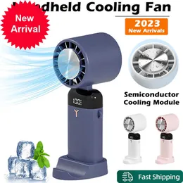 New 3600mAh Mini Handheld Fan Portable Semiconductor Refrigeration Cooling Desktop Fan Folding Hanging Neck Air Cooler Outdoor