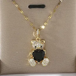 Colares pendentes estilo boêmio em forma de coração de zircão preto colar de pendente de pingente feminino jóias de jóias acessórios de animais abridor de garrafa G2205524
