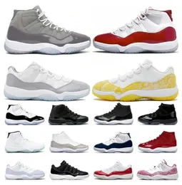 Jumpman 11 11s Yellow Snakeskin Basketball Shoes Low Cement Grey Cherry Midnight Navy Cool Grey Cap and Gown DMP Concord Bred Мужчины Женщины Кроссовки Спортивные кроссовки США 36-47