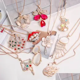 Pendant Necklaces Long Necklace Female Fashion Wild Sweater Chain Ornaments Wfn475 With Mix Order 20 Pieces A Lot Drop Delivery Jewe Dhvil