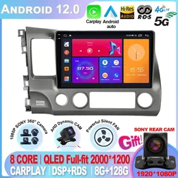 För Honda Civic 2005-2012 2Din 4G Android 12 Car Stereo Radio Multimedia Video Player Navigation GPS Head Unit Carplay Monitor-3