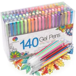 Bollpoint pennor 100 stig gel penna multicolour highlighter påfyll färgglada lysande för skolmaterial Studenter stationer 04116 230523