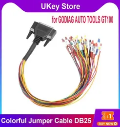 Arrival Colorful Jumper Cable DB25 For Godiag GT100 Auto Tool OBDII Break Out Box ECU Connector Diagnostic Top Quality Tools6457751