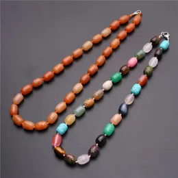 Necklaces 1PC Fashion Bohemian Tribal Jewelry long Knotted ite Unakite Barral Beads Natural Drums Stone Beads Necklace Free Shipping