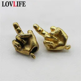 Metal Brass Raised Middle Finger Up Shape Keychain Pendant Jewelry Punk Rock Men Fashion Car Key Chain Ring Hanging Hand Keyring