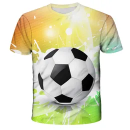 티셔츠 kawaii 축구 3D 프린트 티셔츠 아이 둥근 넥 여름 패션 티셔츠 소년 소녀 유니스x 느슨한 스포츠 어린이 의류 tshirts 230523
