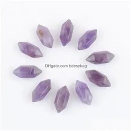 Loose Gemstones Wholesale 20Pcs Hexagonal Healing Pointed Reiki Chakra Natural Stone Amethysts Opal Crystal No Hole Pendant Beads Je Dh0Ou