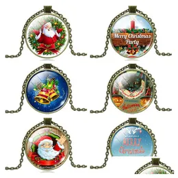 Подвесные ожерелья счастливого Рождества Стеклянные подвески GEMSTONE GECSTANT