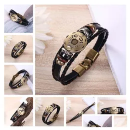 Identification Twee Constellations Woven Adjustable Leather Bracelet Schoolgirl And Boy Lovers Gsfb010 Mix Order 20 Pieces A Lot Cha Dht2R