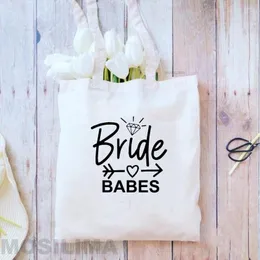 Torby wieczorowe torba na zakupy mody Bridal Bachelorette Party Team Bride Wedding Gift Canvas Tote ramię wielokrotnego użytku Eco 35 40 cm 0x2r