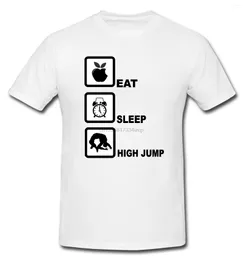 Herren T-Shirts 2023 Mode Baumwollhemd Eat Sleep Hochsprungpullover Leichtathletik-Athleten-T-Shirt (Größen S - XXL) T-Shirt