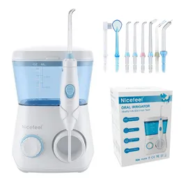 Andere Mundhygiene Nicefeel Munddusche Wasserflosser Dental Jet Zahnreiniger Hydro Jet mit 600 ml Wassertank 7 Düsen und 1 Zahnbürste 230524