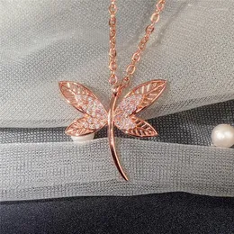 Pendant Necklaces CAOSHI Fashion Exquisite Dragonfly Necklace Female Party Accessories With Brilliant Cubic Zirconia Fancy Insect Jewelry