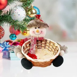 크리스마스 장식 대형 사탕 바구니 산타 클로스 눈사람 엘크 장식 대나무 사과 스토리지 올해 Navidad