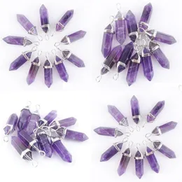 Anhänger Halsketten Form Naturstein Amethyst Kristall Männer Frauen Chakra Edelsteine Anhänger Sommer Schmuck Geschenk N3039 Drop Lieferung Dhbvd