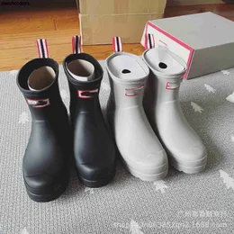 High version H series short tube rain boots spring/summer rainy season 2023 original label letter anti slip rain shoes women's shoes