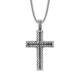 Pendant Necklaces Men's Punk Rock Stainless Steel Cast Cross Necklace