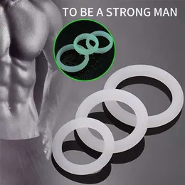 Cock Rings 3PCS Flash In The Night Durable Silicone Penis Sex Toys for Men Male Delay Scrotum Lock Ring 60% Factory Outlet Sale