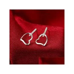 Stud Womens Sterling Sier Plated Heart Earrings Gsse731 Fashion 925 Plate Earring Jewelry Gift Drop Delivery Dhrcf