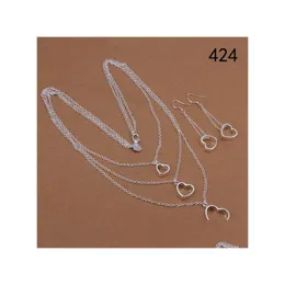 Серьги ожерелье подарка Стиль стиль та же цена женская стерлинга Sier Jewelry Set Fashion Wedding 925 Серьга GTS33 Drop Delivery Sets DHA1L