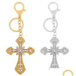 Клавные корректы Diamond Cross Metal Bag Bag Decorative Pendate Keyring Gired Gif