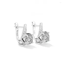 Cluster Ringe Trendy 925 Sterling Silber 0,8 ct D Farbe VVS1 Moissanit Clip Ohrringe Für Frauen Schmuck Diamomd Pass Jahrestag geschenk