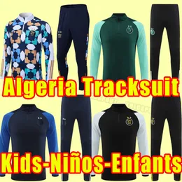 Kids Enfants Ninos 22-23 Algeria soccer tracksuits 7 MAHREZ 21 BENSEBAINI 22 BENNACER 20 ATAL Thai Quality jersey FEGHOULI training set Long sleeve